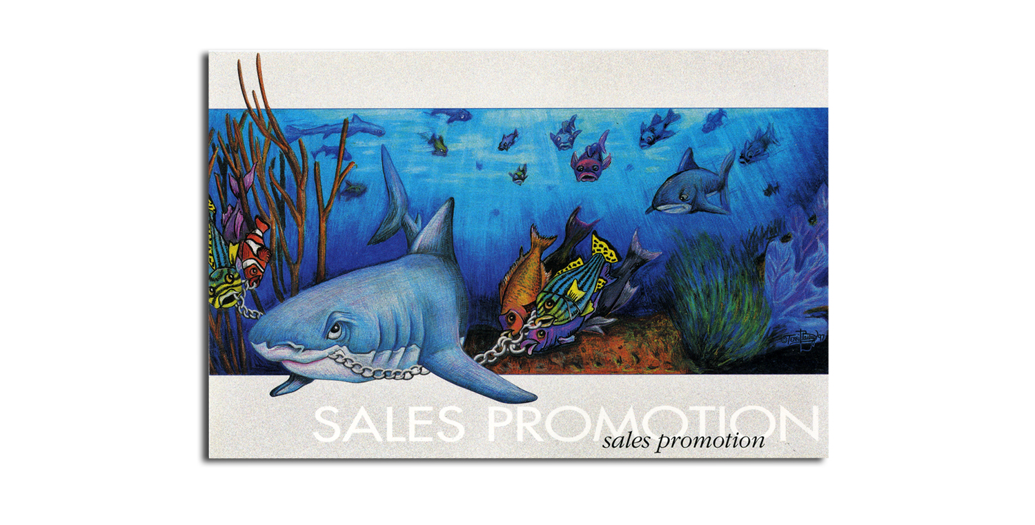 Sales shark pulling all of his bounty behind him